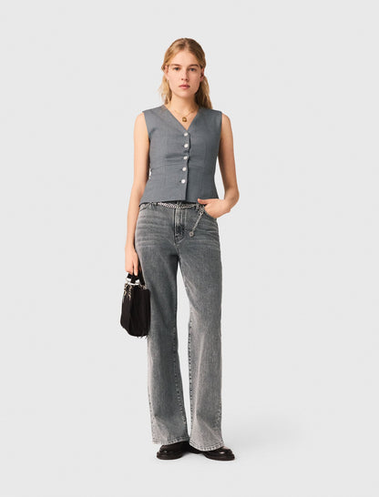 Jewel-button tailored vest | Maje