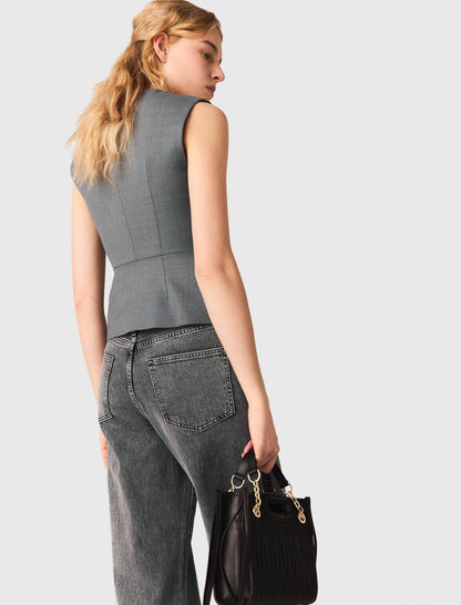 Jewel-button tailored vest | Maje