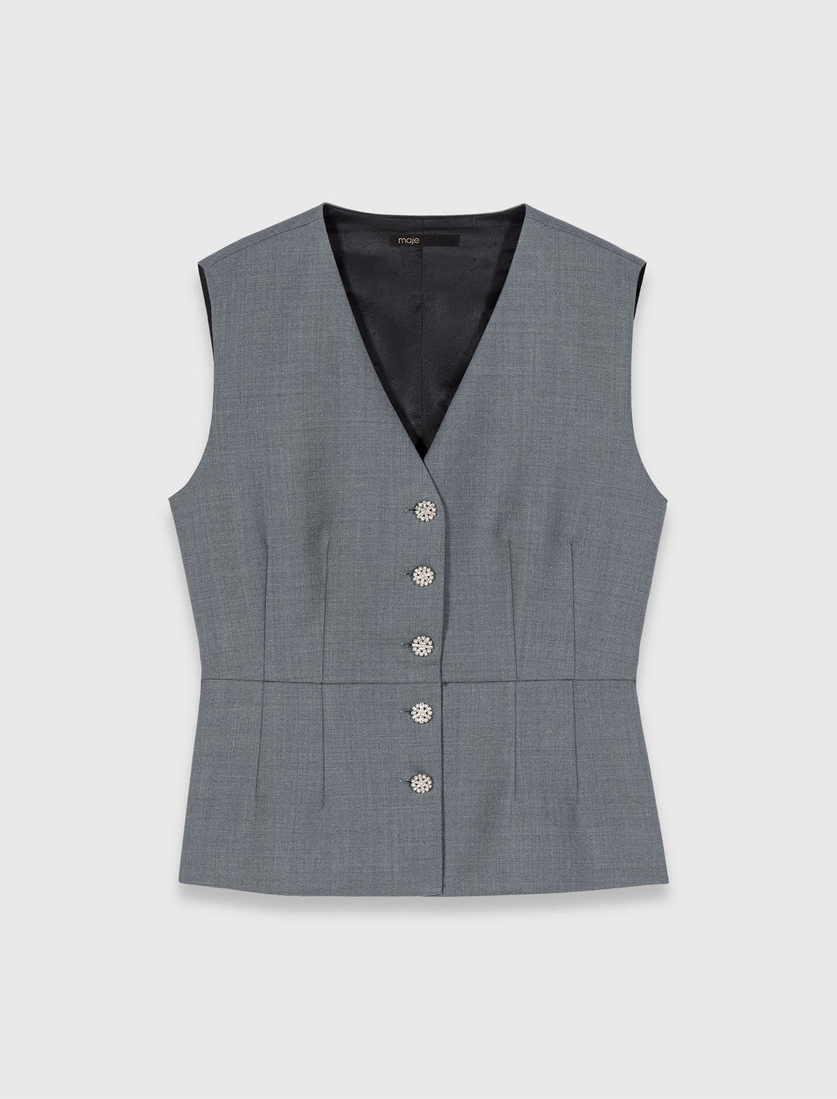 Jewel-button tailored vest | Maje