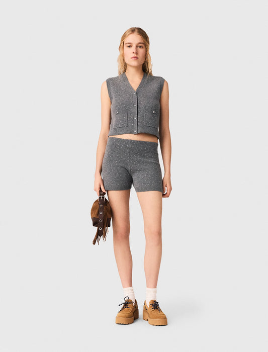Rhinestone knit top | Maje