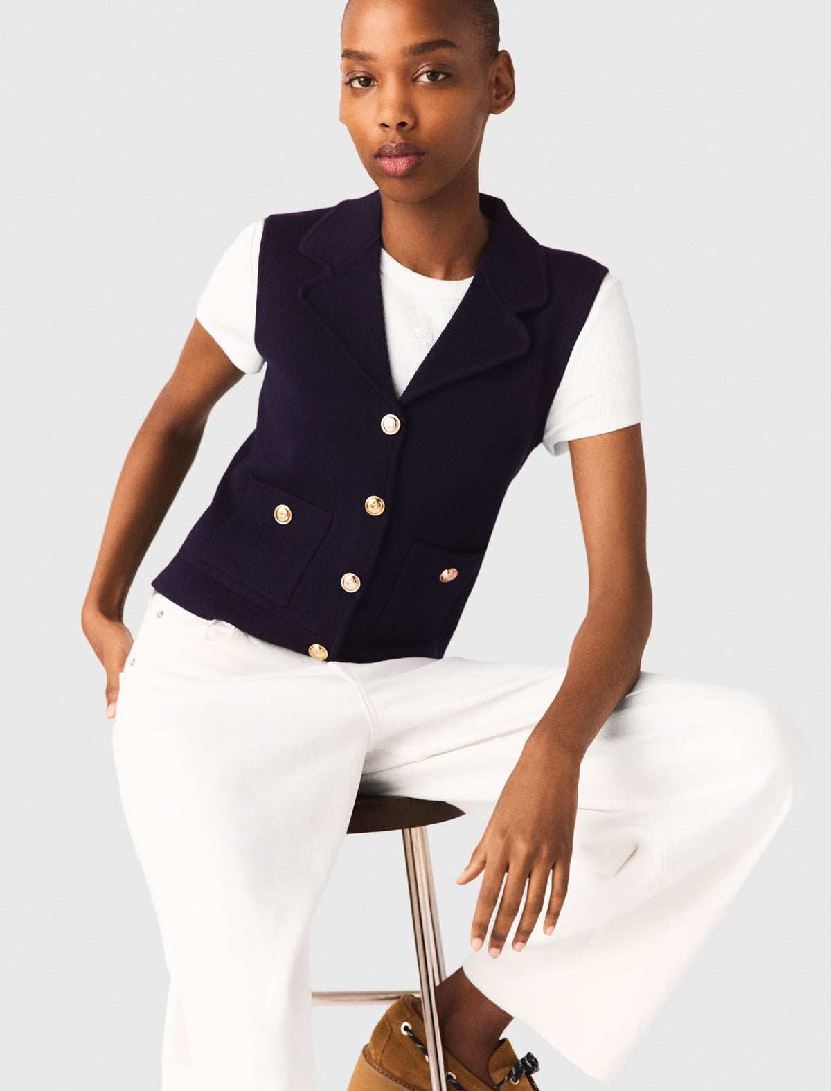 Polo knit cardigan | Maje