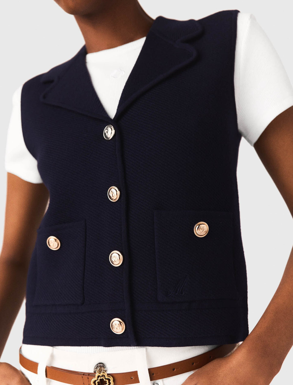Polo knit cardigan | Maje