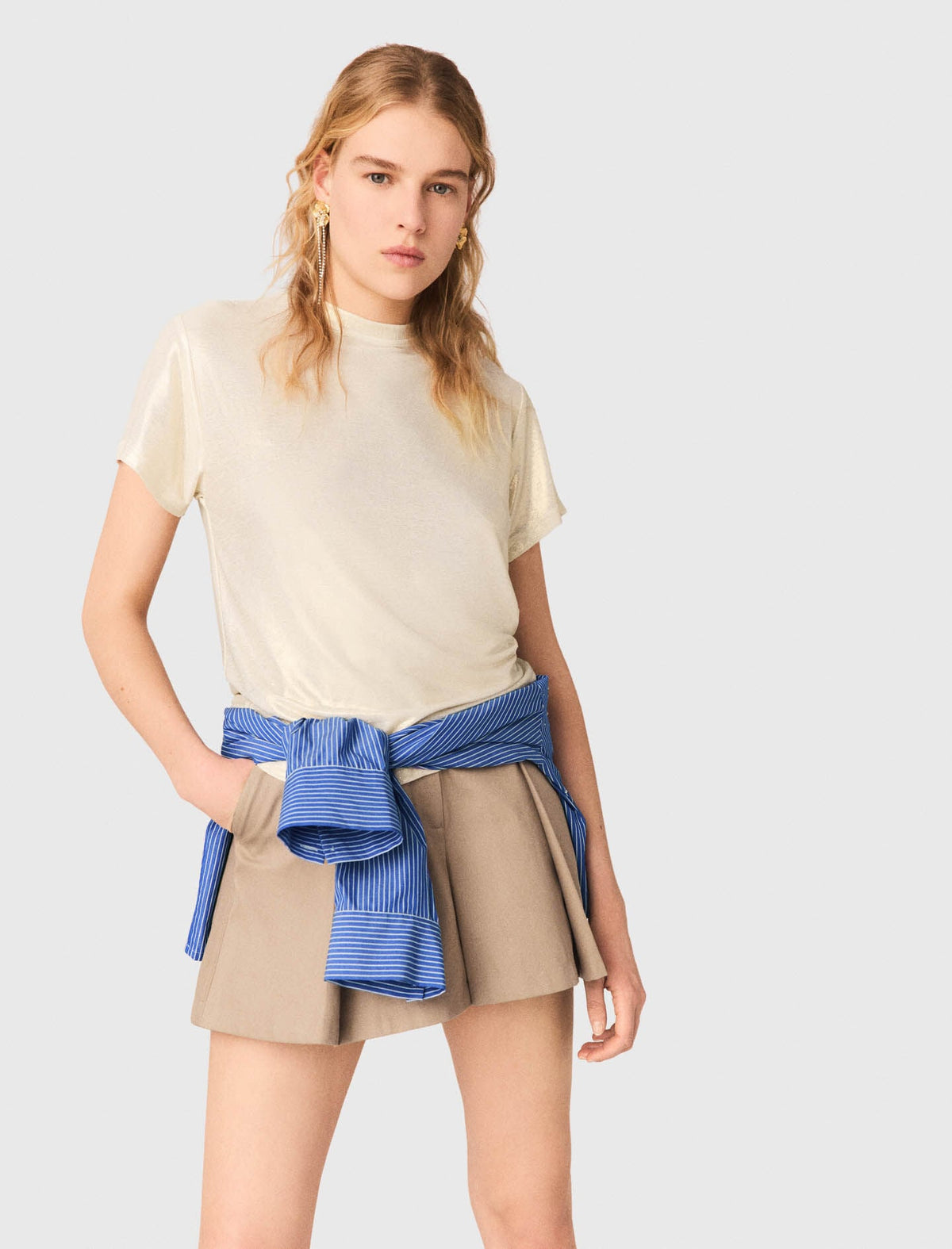 Lamé T-shirt | Maje