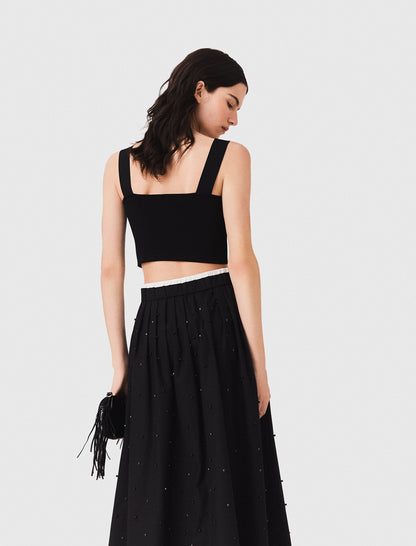 Knitted crop top with straps | Maje