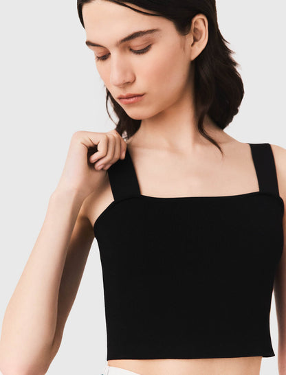 Knitted crop top with straps | Maje