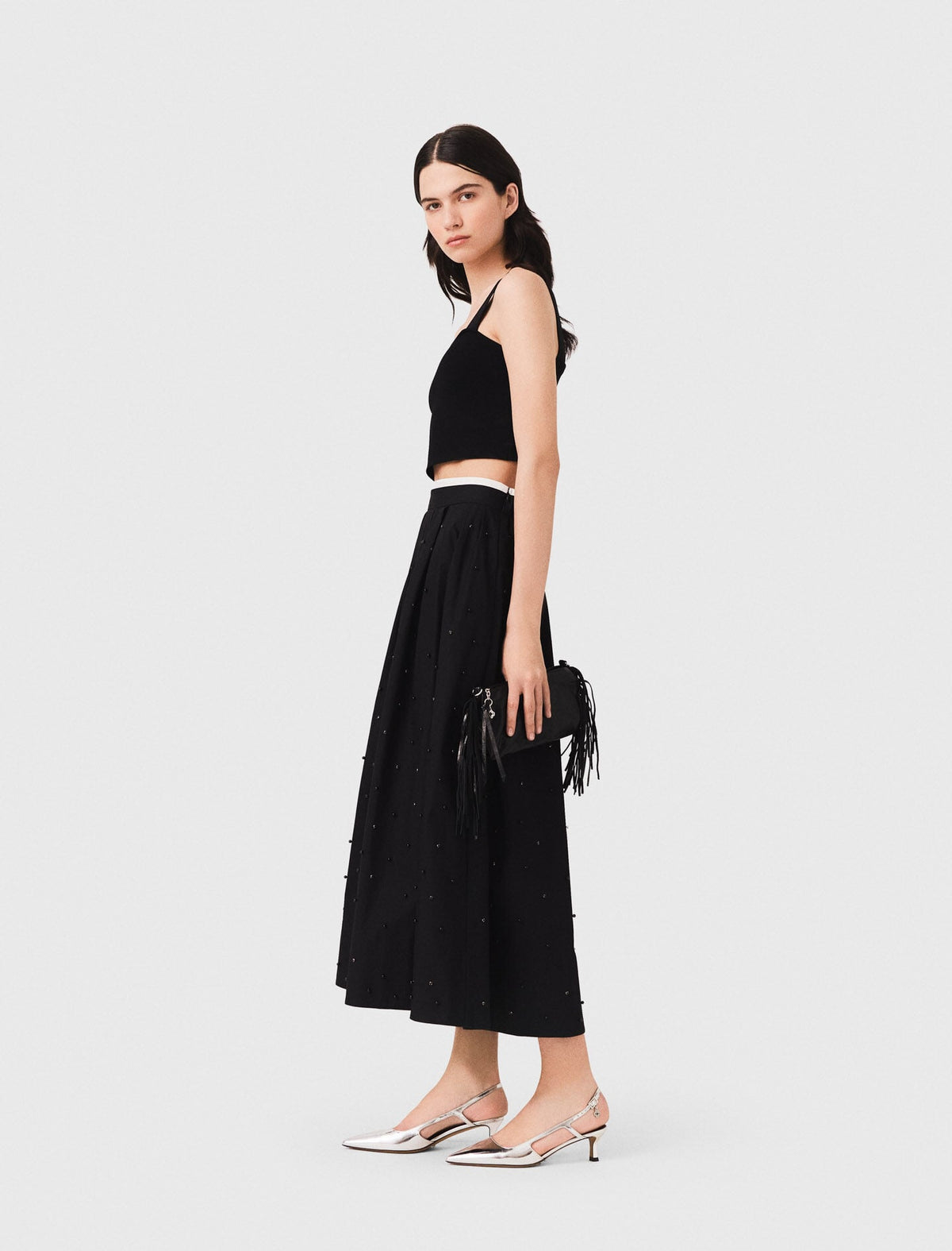Knitted crop top with straps | Maje