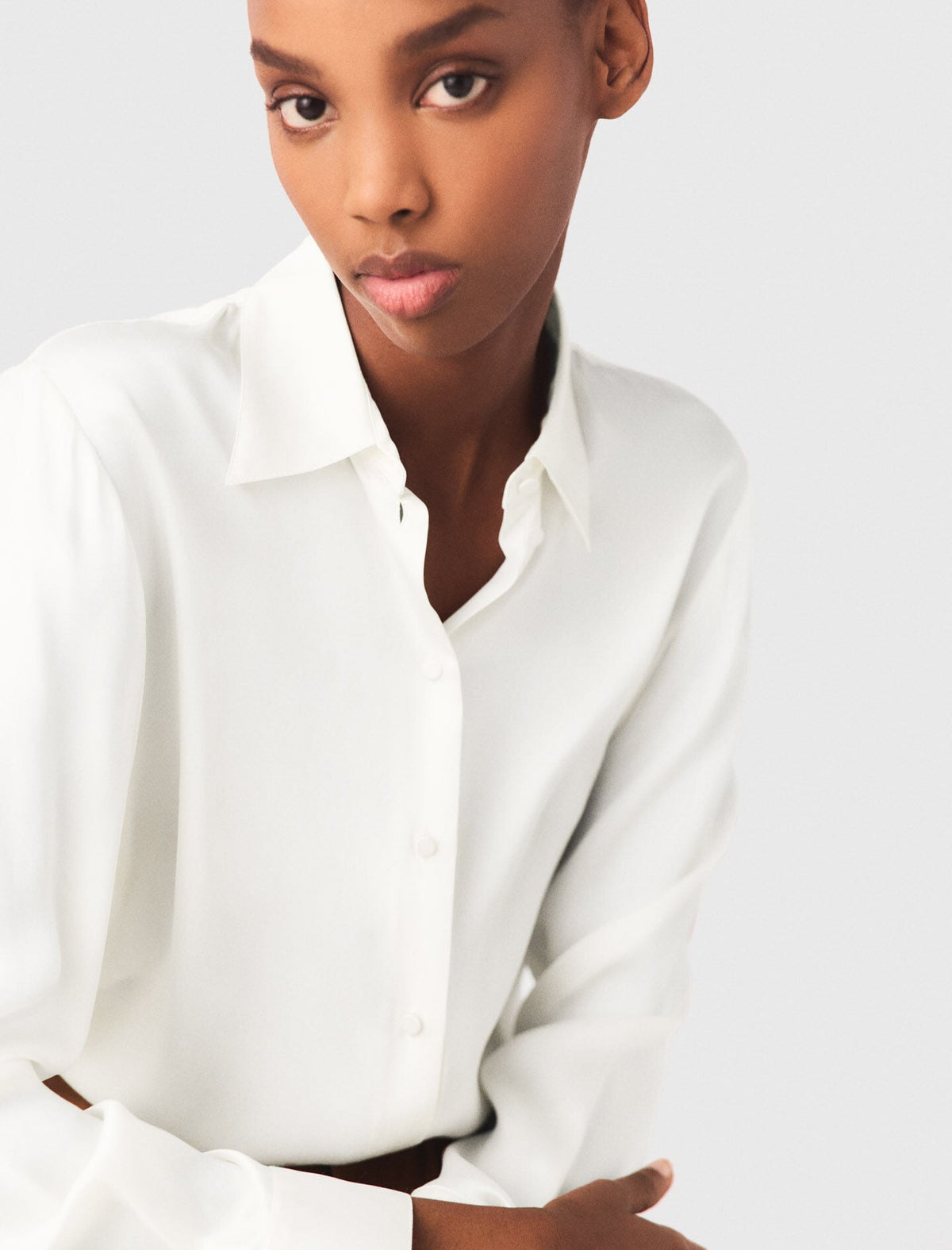 White silk blouse | Maje