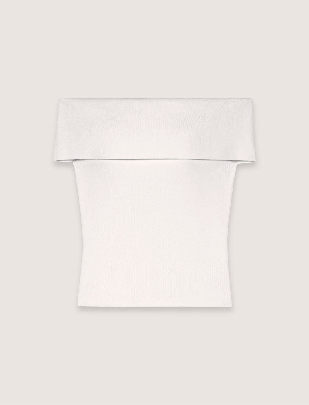 Rib knit bardot-neck top | Maje