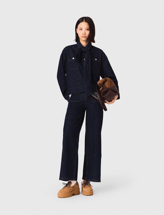 Denim jacket with bow | Maje