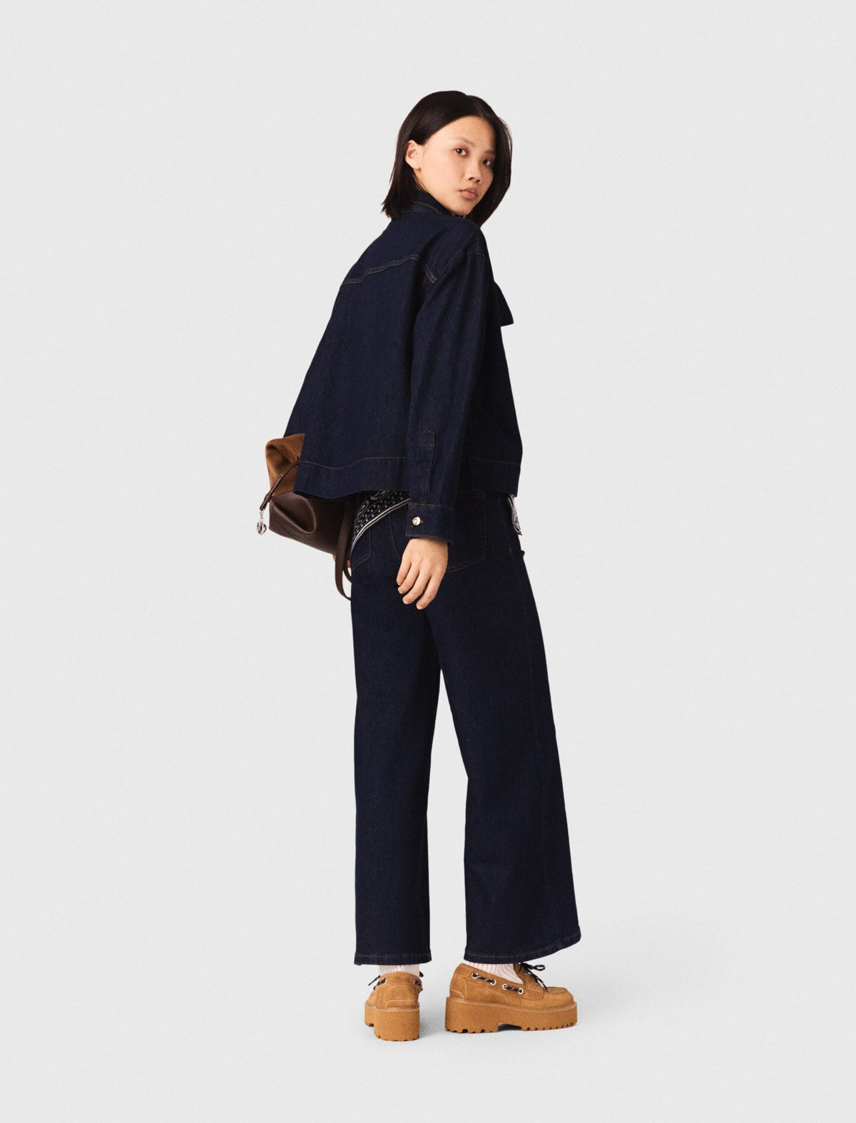 Denim jacket with bow | Maje