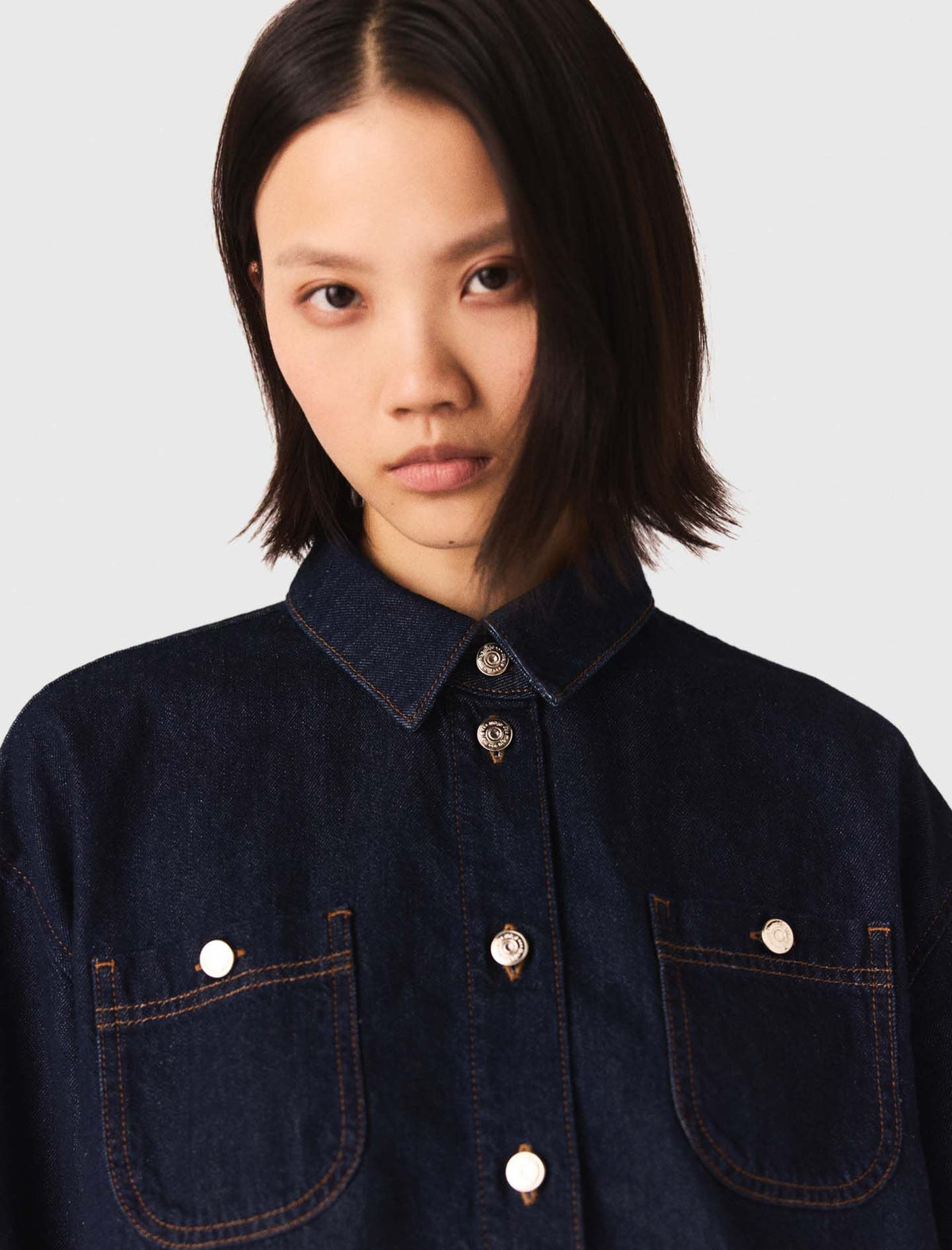 Denim jacket with bow | Maje
