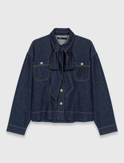 Denim jacket with bow | Maje