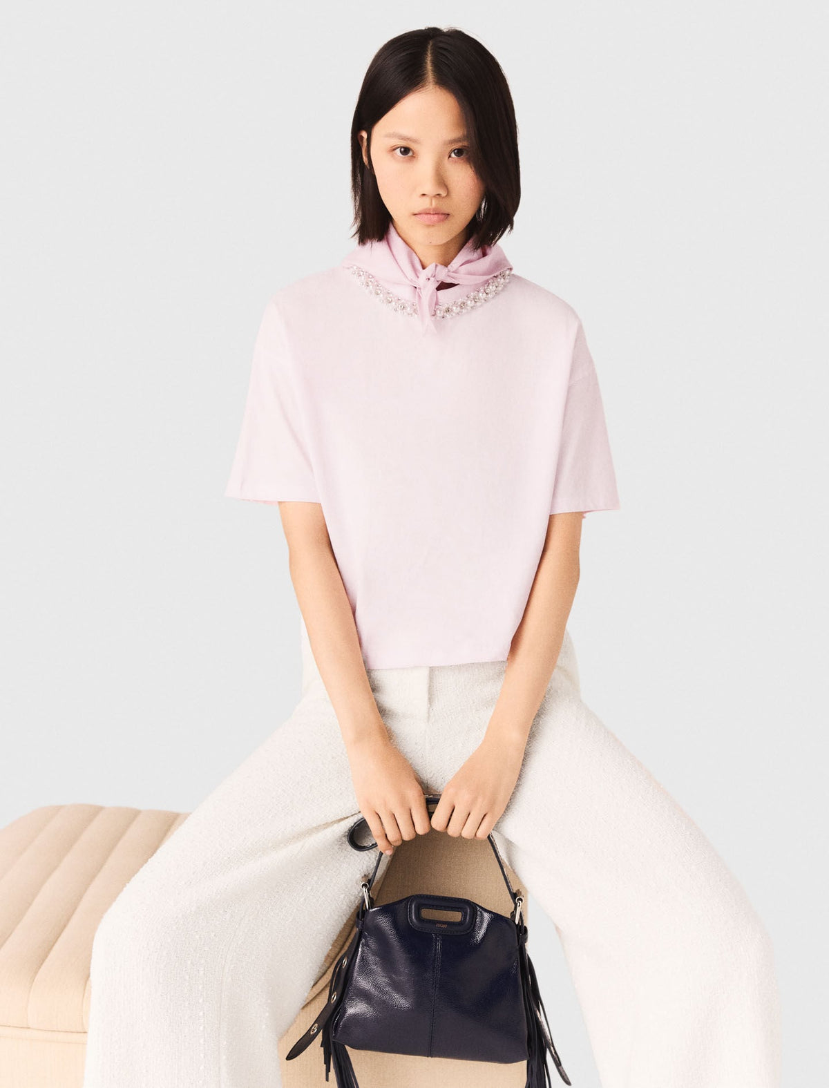 Jewellery neck T-shirt | Maje