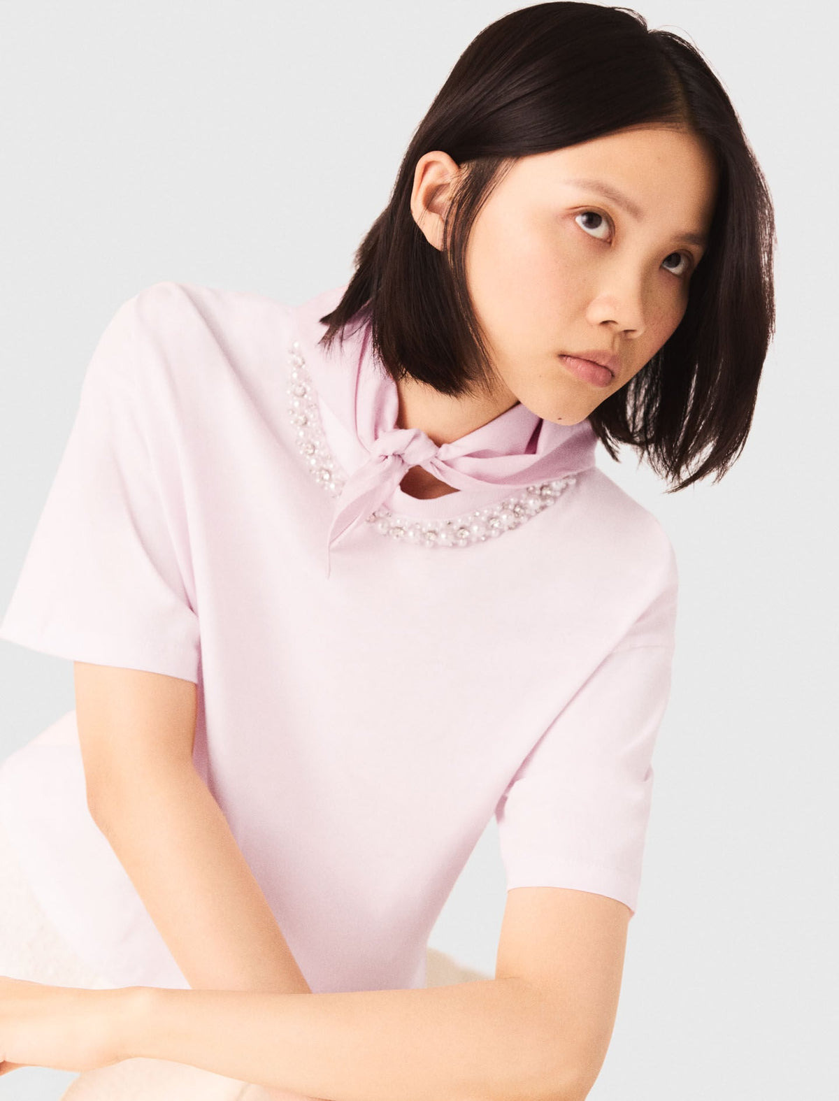 Jewellery neck T-shirt | Maje