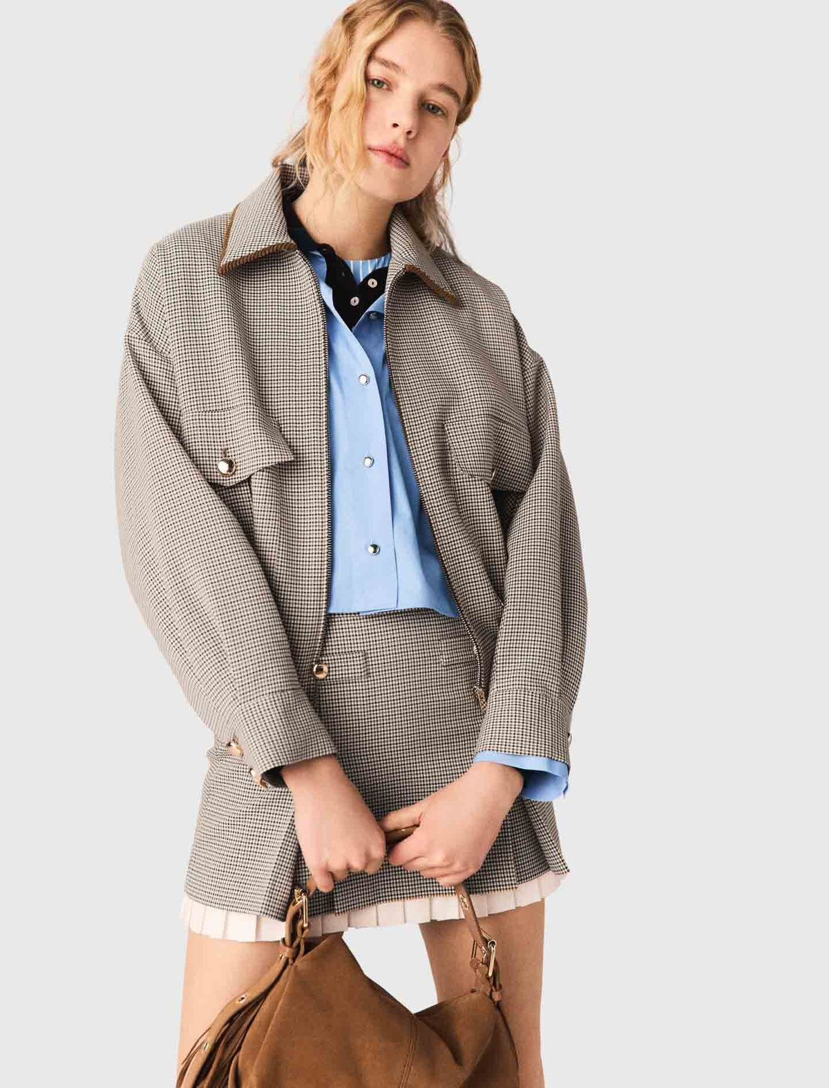 Checked bomber jacket | Maje