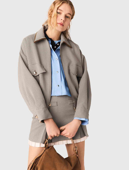 Checked bomber jacket | Maje