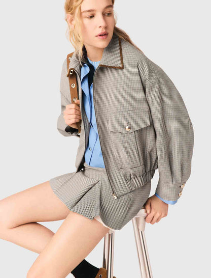 Checked bomber jacket | Maje