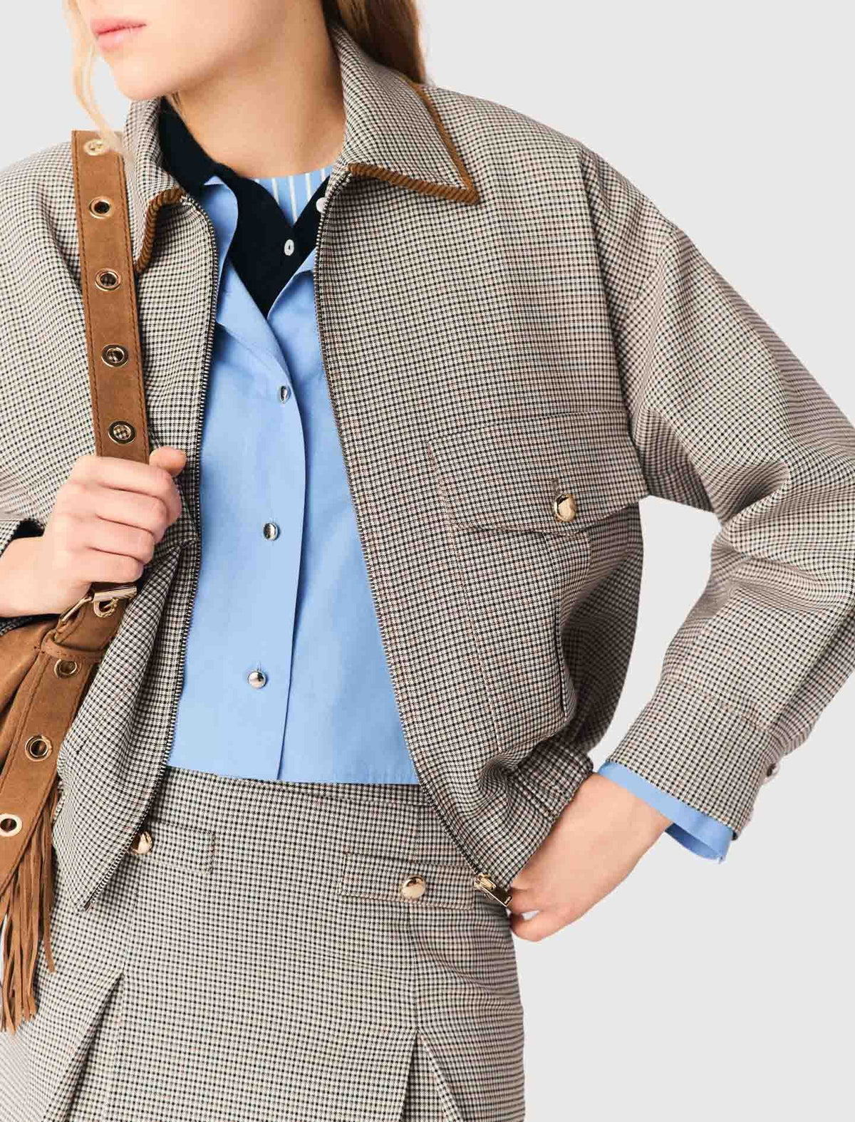 Checked bomber jacket | Maje