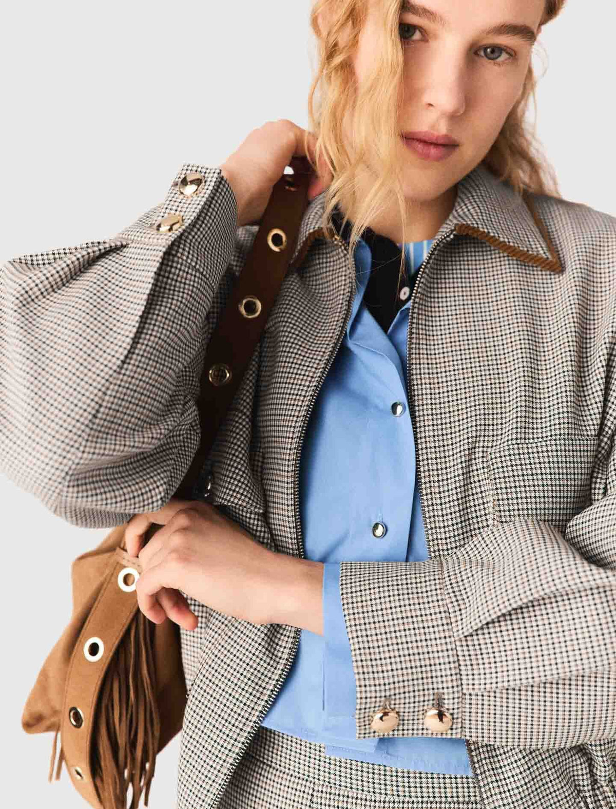 Checked bomber jacket | Maje