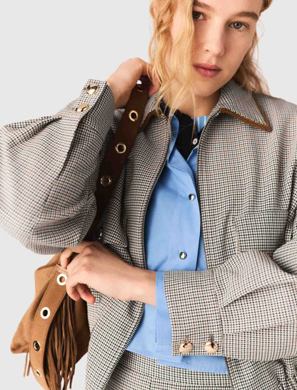 Checked bomber jacket | Maje