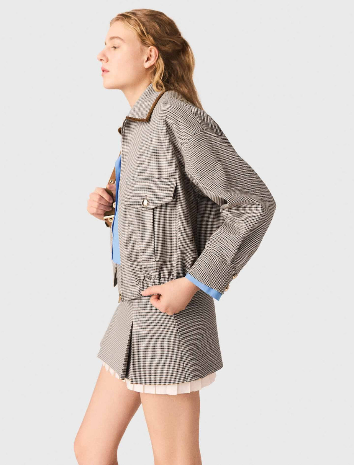 Checked bomber jacket | Maje