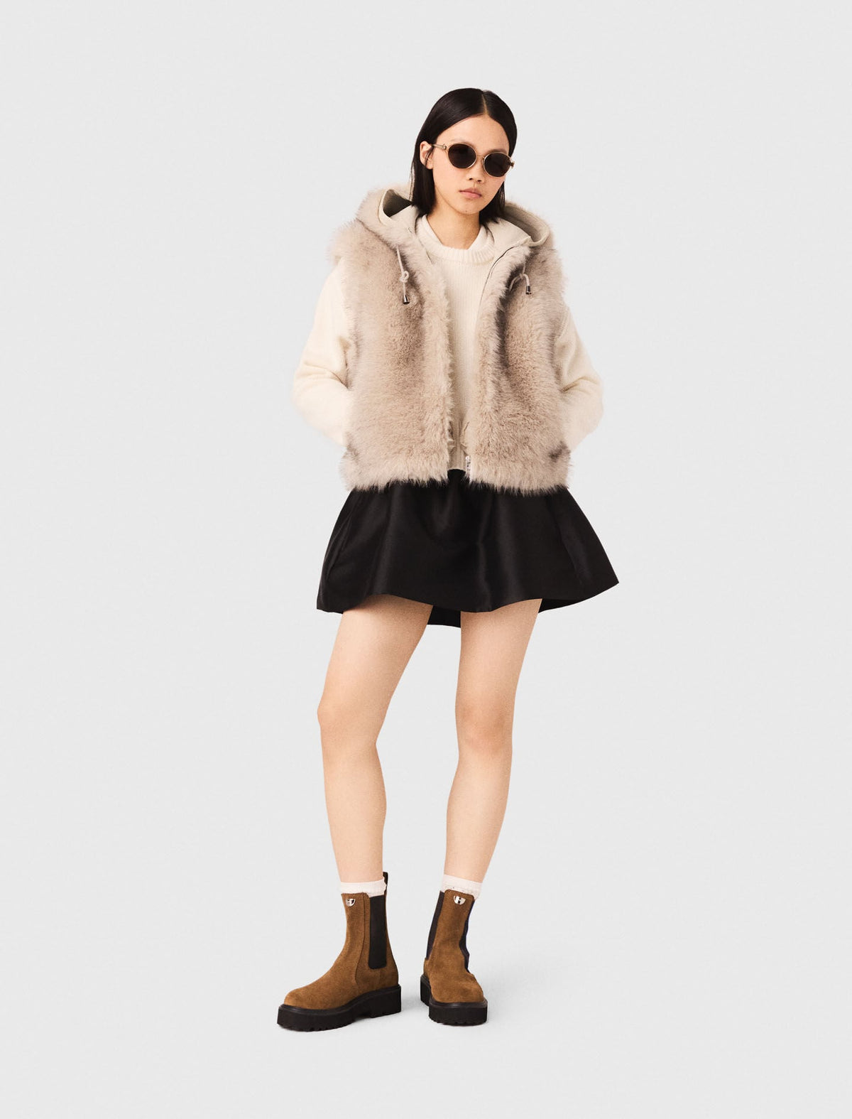 Short faux fur jacket | Maje