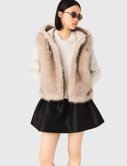 Short faux fur jacket | Maje