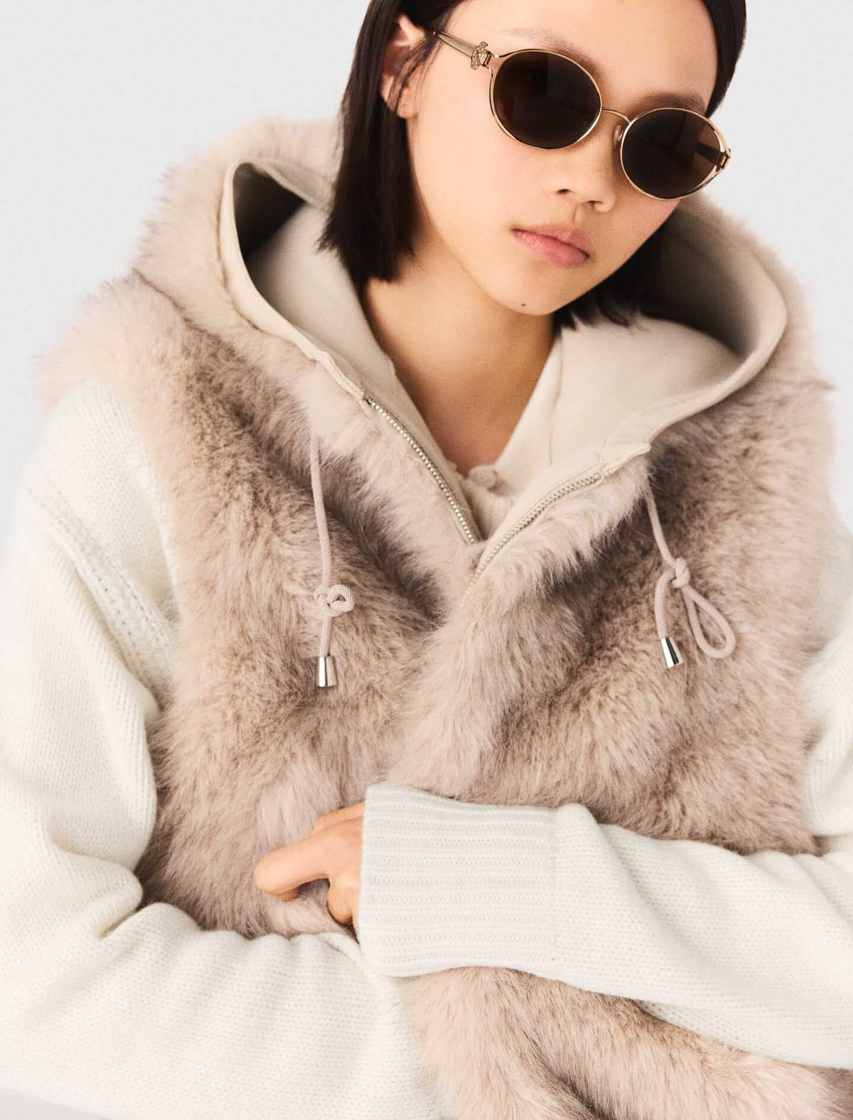 Short faux fur jacket | Maje