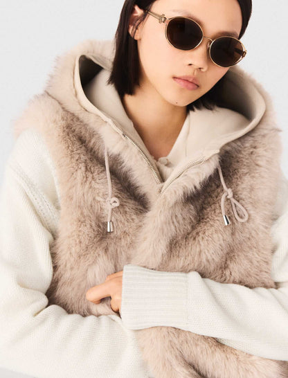 Short faux fur jacket | Maje