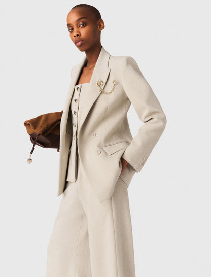Suit jacket with brooch | Maje