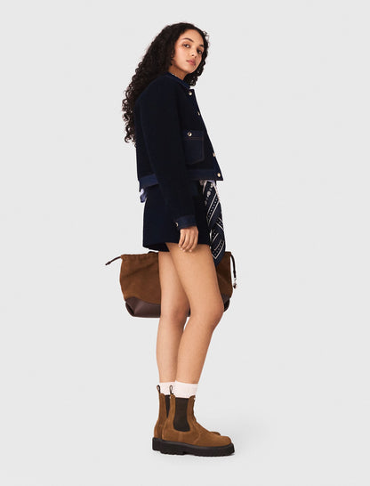 Bouclé and denim jacket | Maje