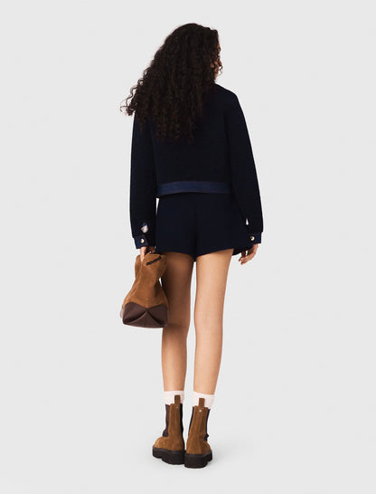 Bouclé and denim jacket | Maje