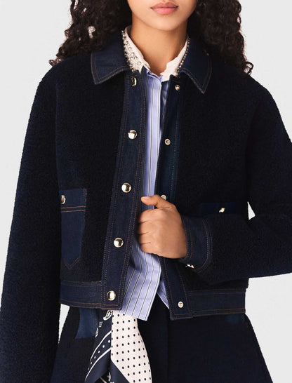 Bouclé and denim jacket | Maje