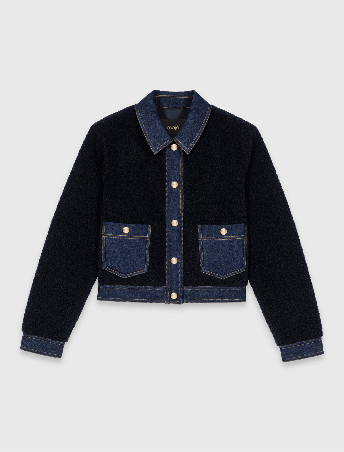 Bouclé and denim jacket | Maje