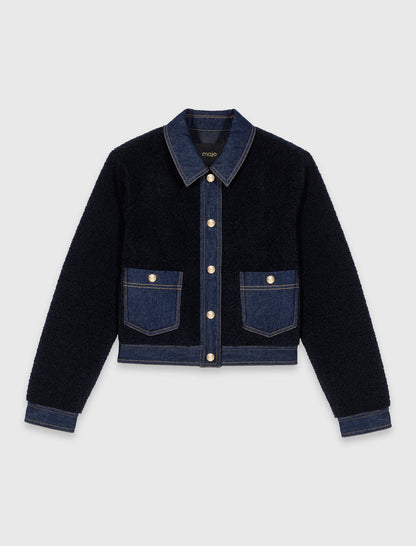 Bouclé and denim jacket | Maje