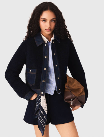 Bouclé and denim jacket | Maje