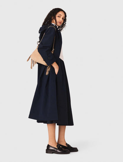 Removable rhinestone-hood trench | Maje