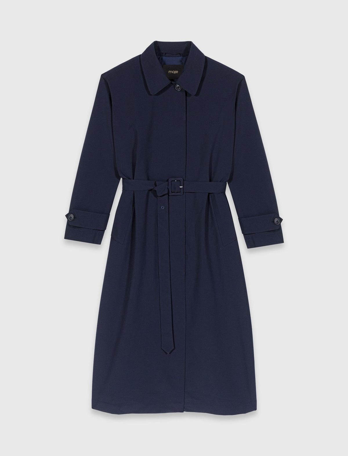 Removable rhinestone-hood trench | Maje