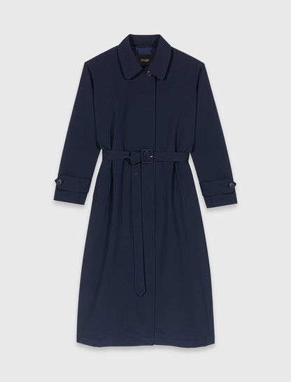 Removable rhinestone-hood trench | Maje