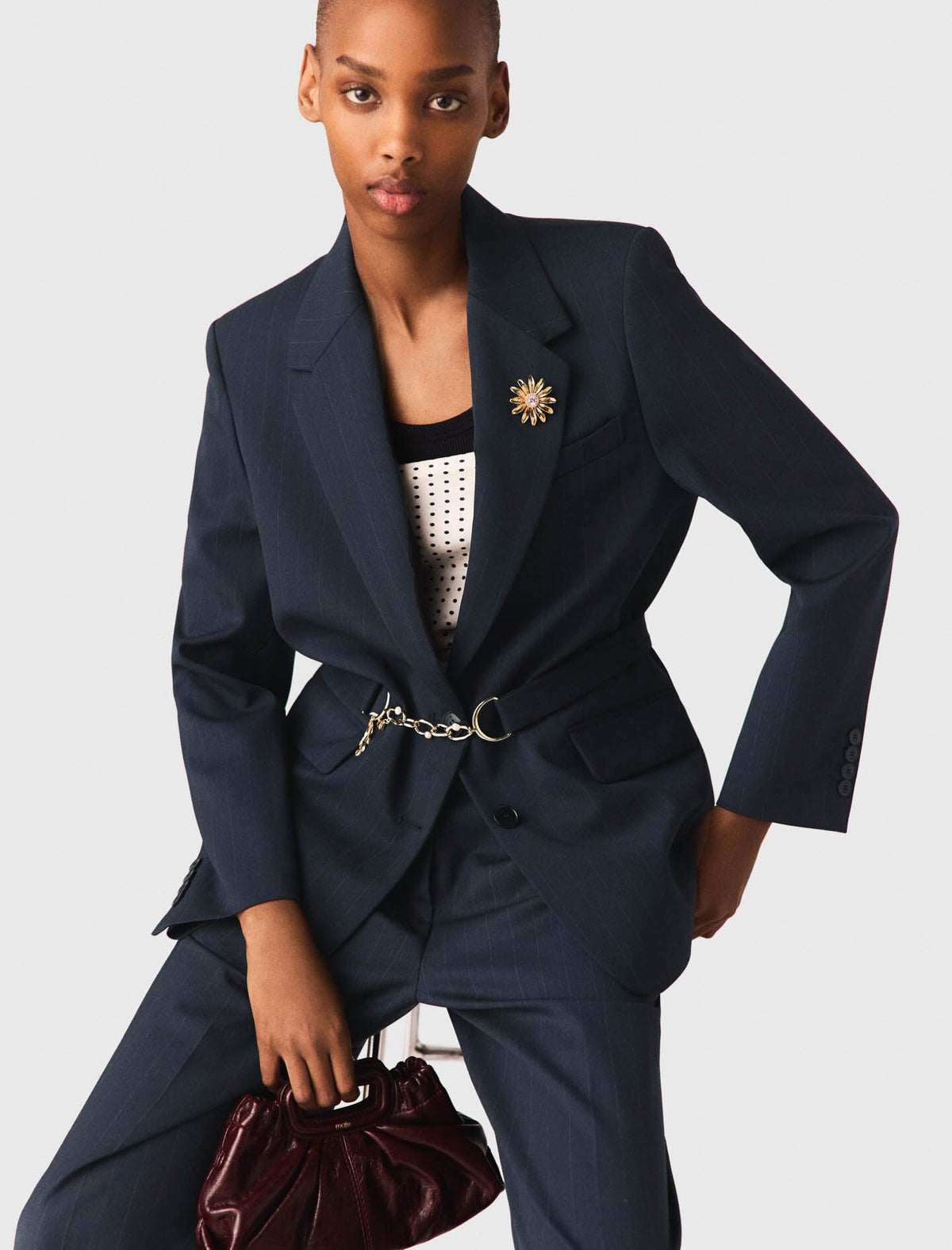 Pinstripe suit jacket | Maje