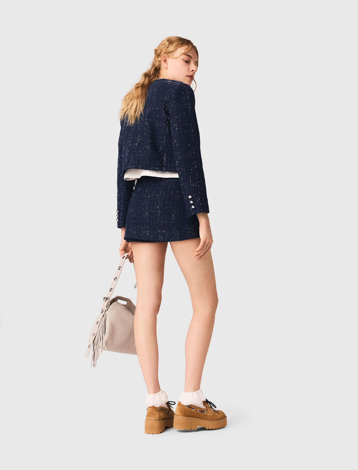 Embellished Cropped blazer | Maje