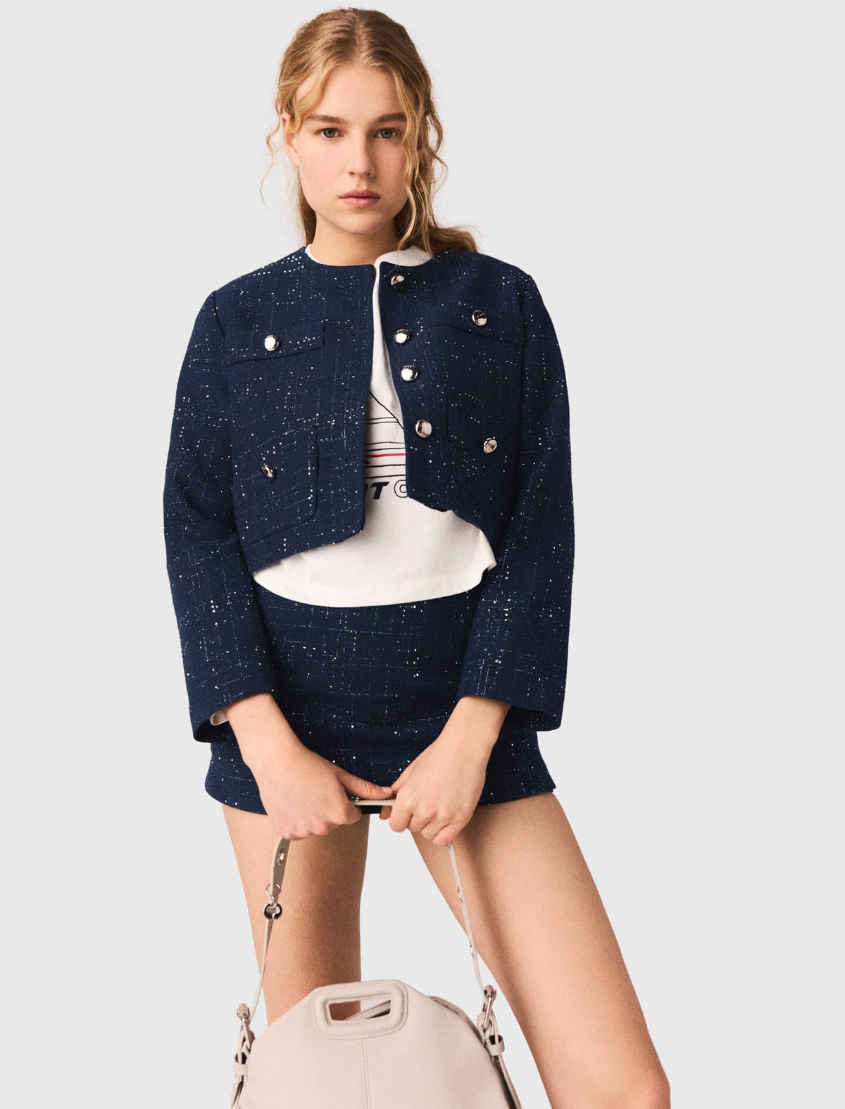 Embellished Cropped blazer | Maje