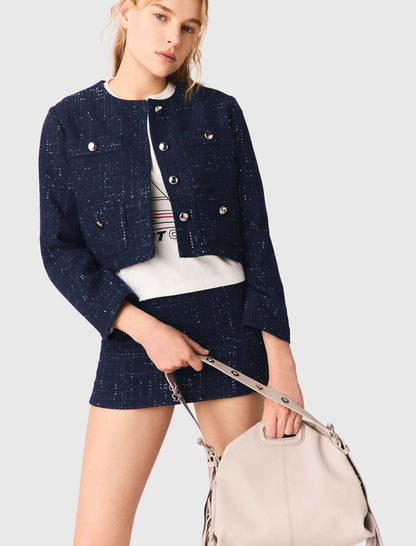 Embellished Cropped blazer | Maje