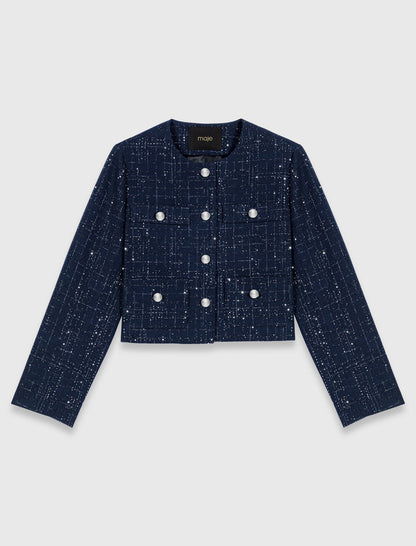 Embellished Cropped blazer | Maje