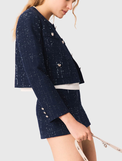 Embellished Cropped blazer | Maje