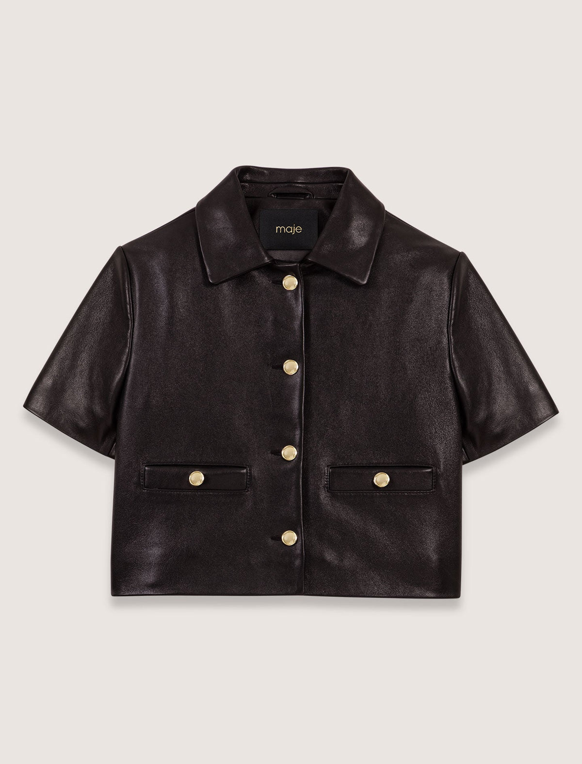 Cropped leather jacket | Maje