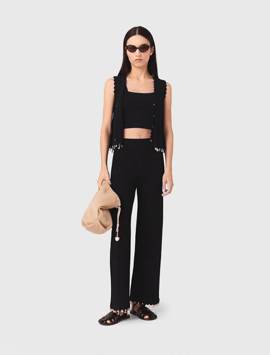 Jewelled knit trousers | Maje
