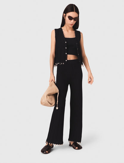 Jewelled knit trousers | Maje