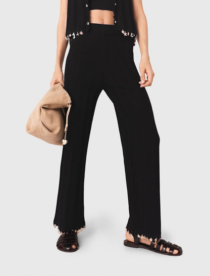 Jewelled knit trousers | Maje