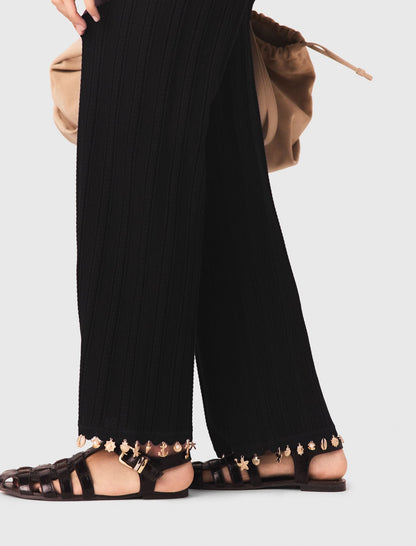 Jewelled knit trousers | Maje